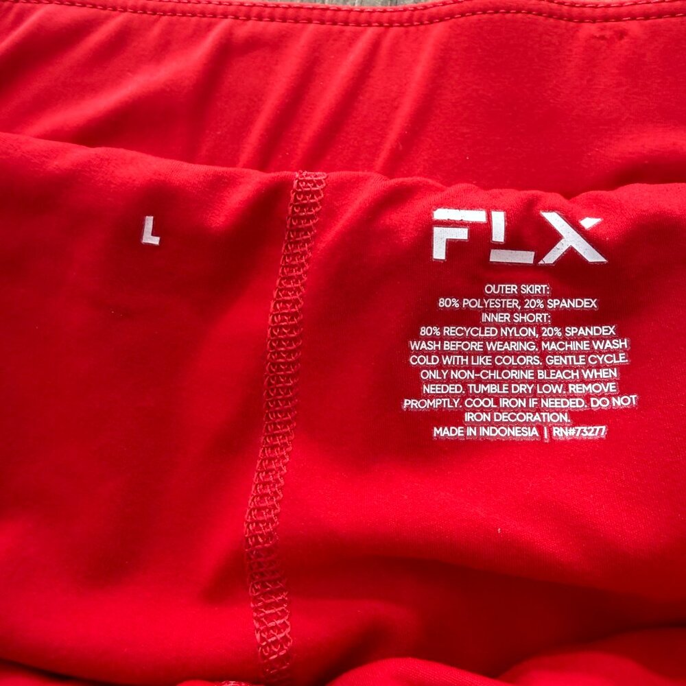 FLX Pleated Skort | Size Large | Red - Picture 3 of 10
